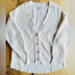 American Eagle Cozy Cream Button-Up Women's Sweater